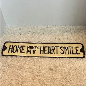 Charming Cream and Black Home Accent Sign 4 1/2 X 20 inch